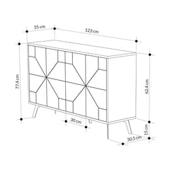 Comoda maro nuc din PAL melaminat 123 cm Dune Decortie