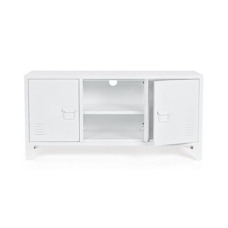 Comoda TV alba din otel 120,5 cm Cambridge Bizzotto