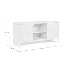 Comoda TV alba din otel 120,5 cm Cambridge Bizzotto