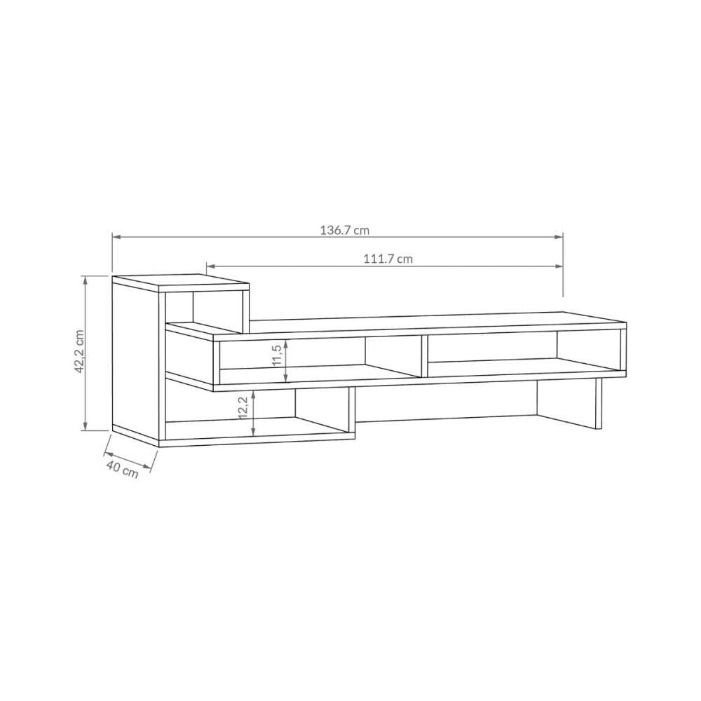 Comoda TV alba din PAL melaminat 136 cm Tetra Decortie