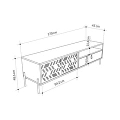 Comoda TV alba din PAL melaminat 170 cm Dionysos Decortie