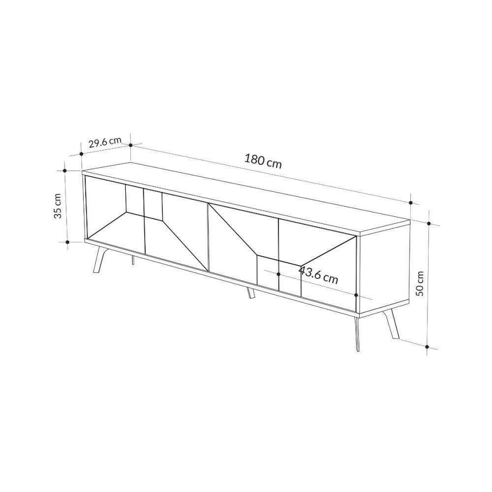 Comoda TV alba din PAL melaminat 180 cm Dune Decortie