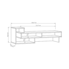 Comoda TV gri din PAL melaminat 136 cm Tetra Decortie