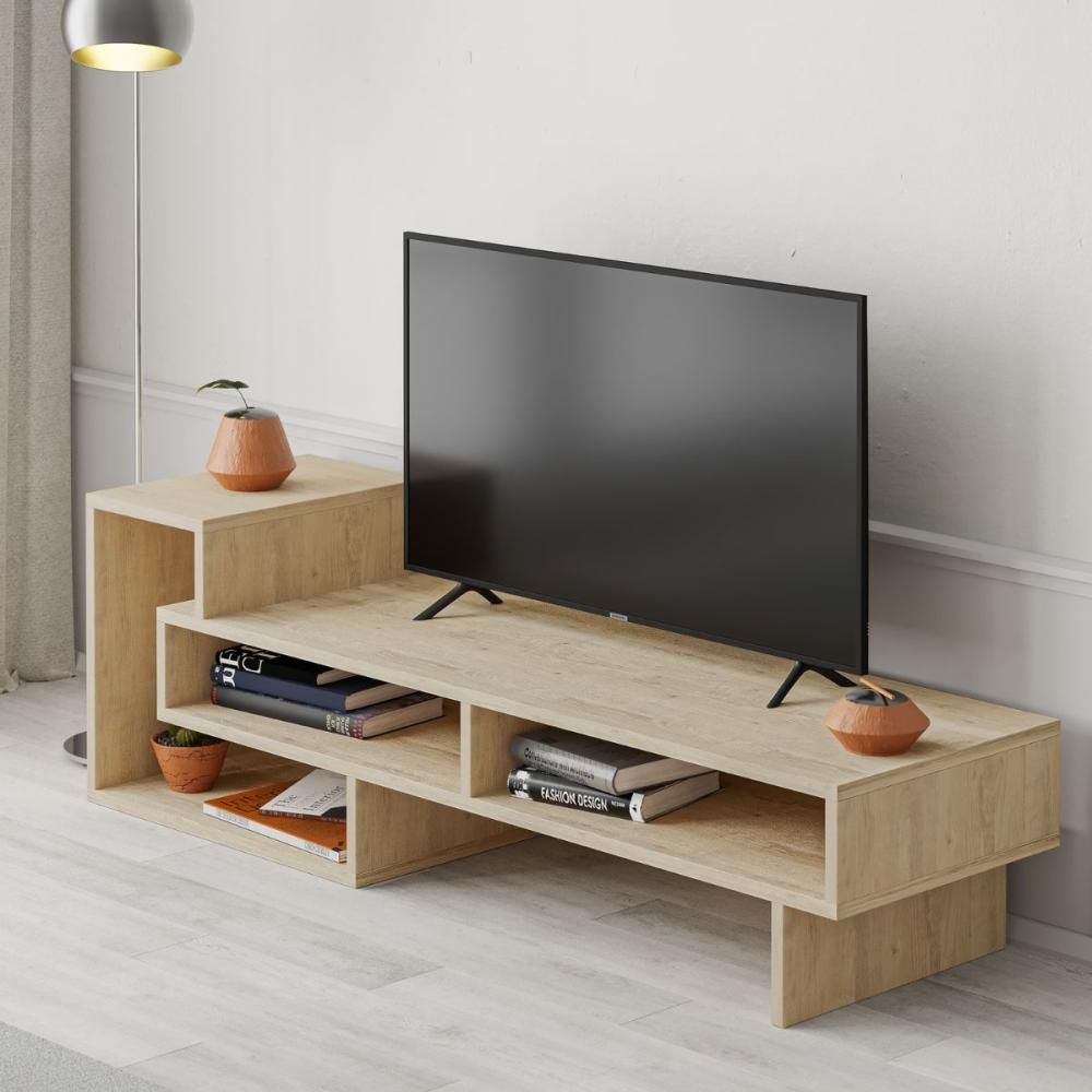 Comoda TV maro din PAL melaminat 136 cm Tetra Decortie