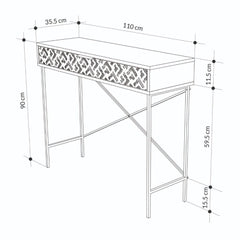 Consola gri antracit din PAL melaminat si fier 110 cm Heaton Decortie