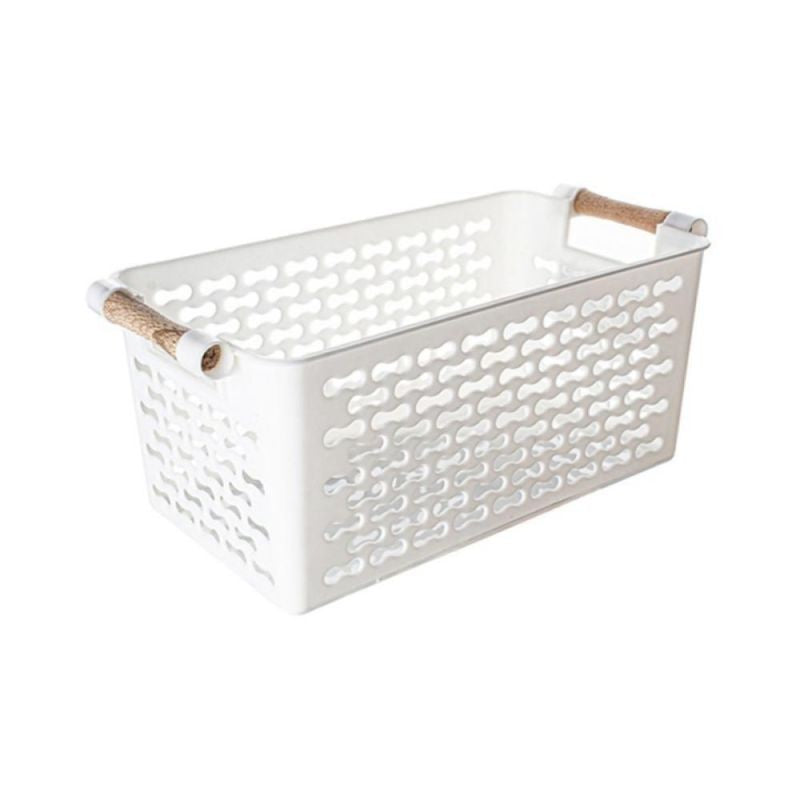 Cos de depozitare alb cu manere, din plastic, 29x14x12 cm Urban Living