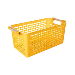 Cos de depozitare galben cu manere, din plastic, 29x14x12 cm Urban Living