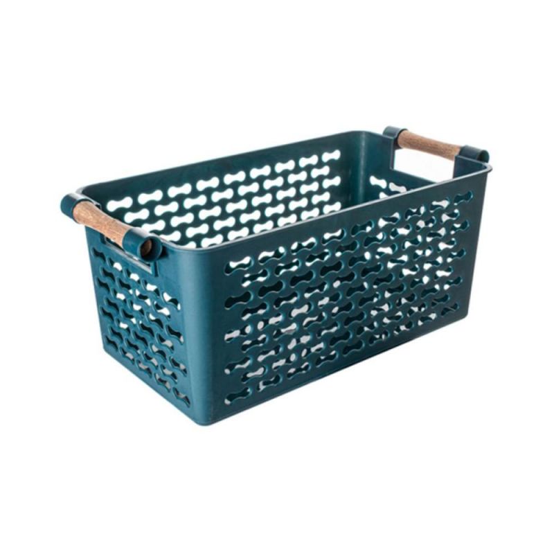 Cos de depozitare verde cu manere, din plastic, 29x14x12 cm Urban Living