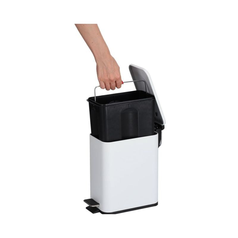 Cos de gunoi, alb, din plastic si metal, 5L, Pedal bin Zeller