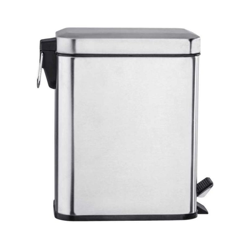 Cos de gunoi argintiu din inox, 5 litri, Square Wenko