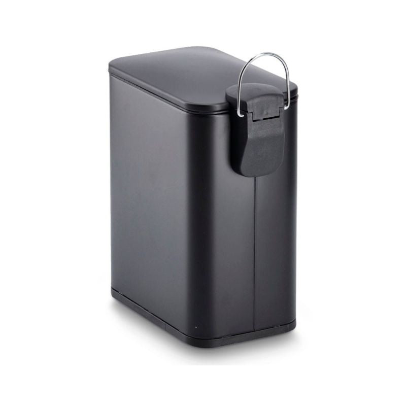 Cos de gunoi, negru, din plastic si metal, 5L, Pedal bin Zeller