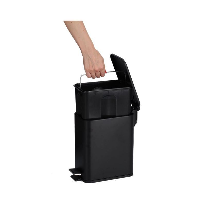 Cos de gunoi, negru, din plastic si metal, 5L, Pedal bin Zeller