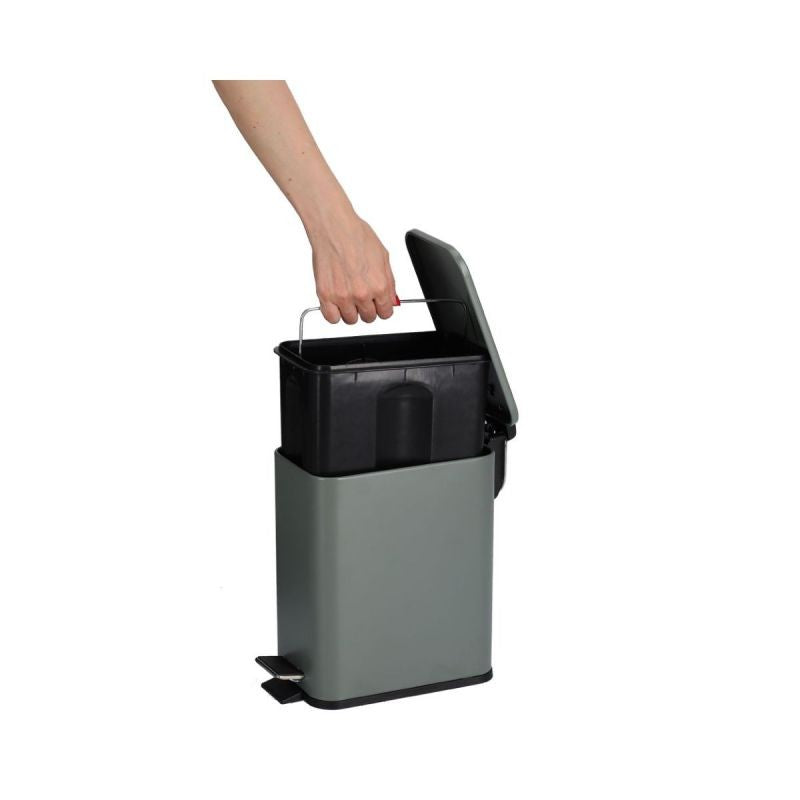 Cos de gunoi, verde, din plastic si metal, 5L, Pedal bin Zeller