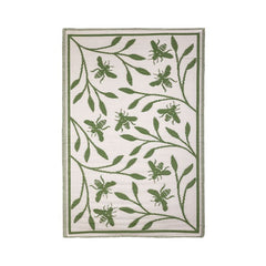 Covor alb/verde reversibil din polipropilena design Bee Esschert Design