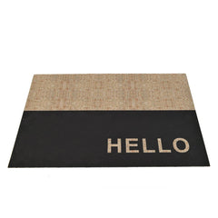 Covoras intrare Inart, 40x60 cm, model "HELLO", bej/ negru