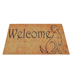 Covoras intrare Inart, 40x60 cm, model "WELCOME" cu caine, galben