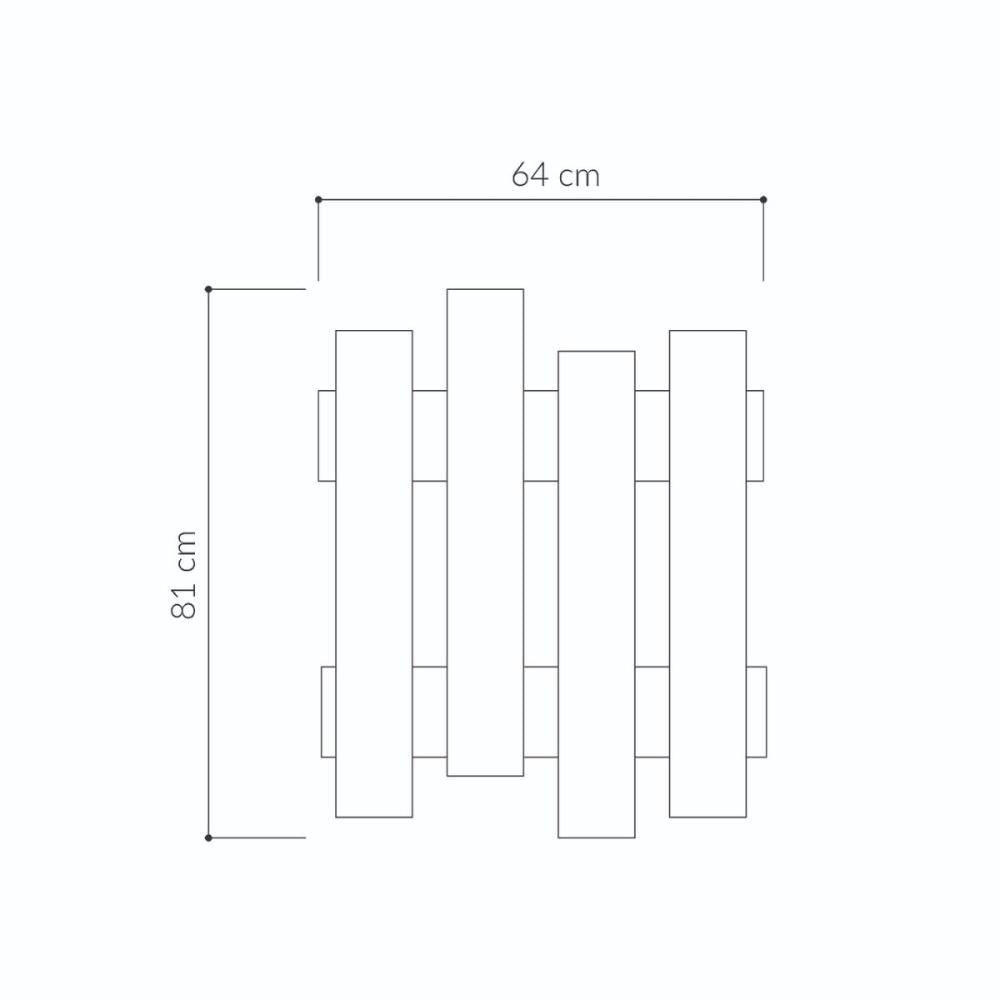 Cuier alb din PAL melaminat 64x81 cm Wave Decortie