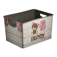 Cutie depozitare din plastic cu model Teddy crem/maro 38x27x23 cm