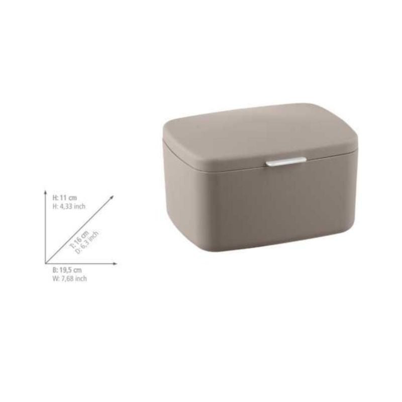 Cutie pentru accesorii de baie, taupe, din plastic 19,5 x 11 x 16 cm, Barcelona Wenko