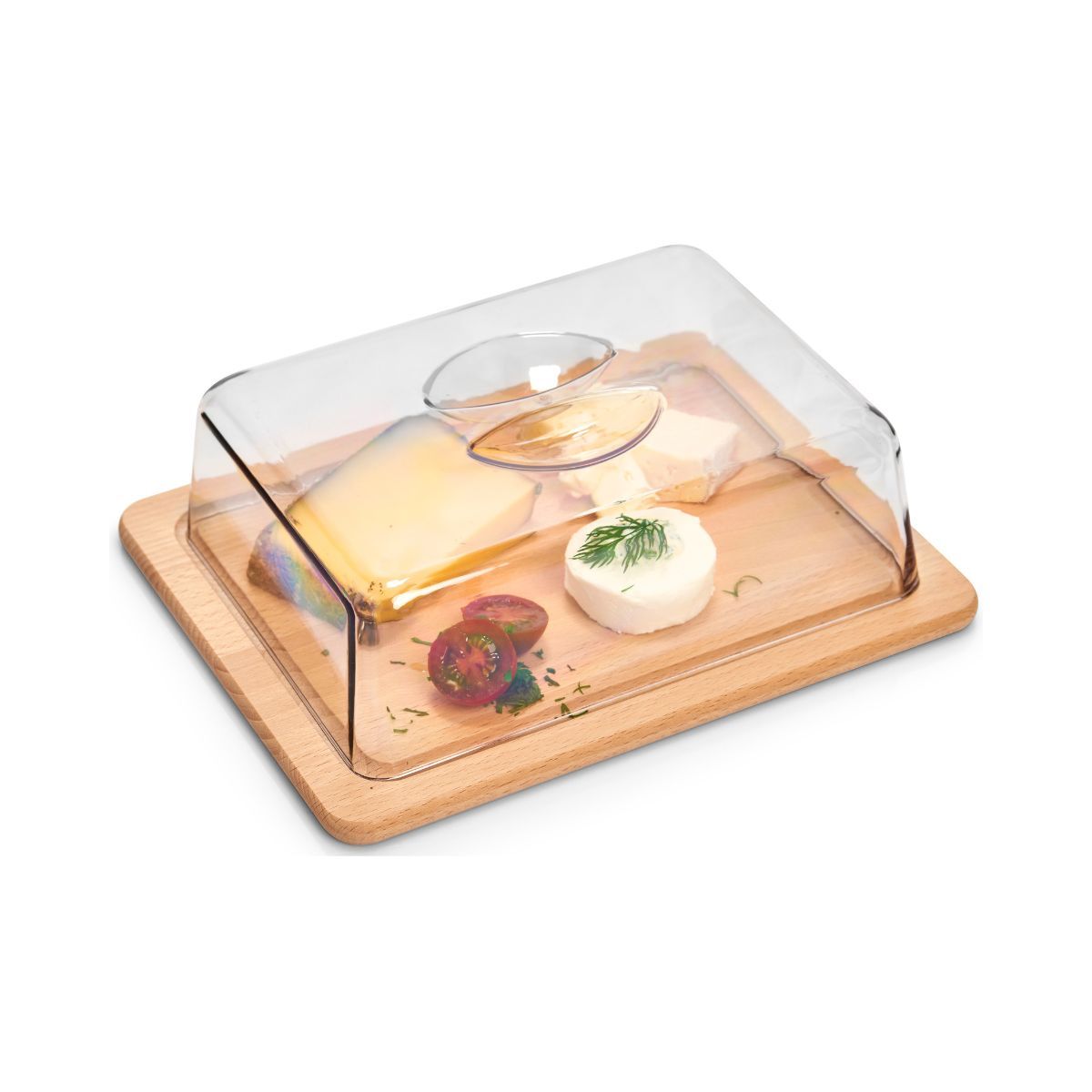 Cutie pentru branza, din lemn si plastic, 25 cm, Cheese Cover Zeller