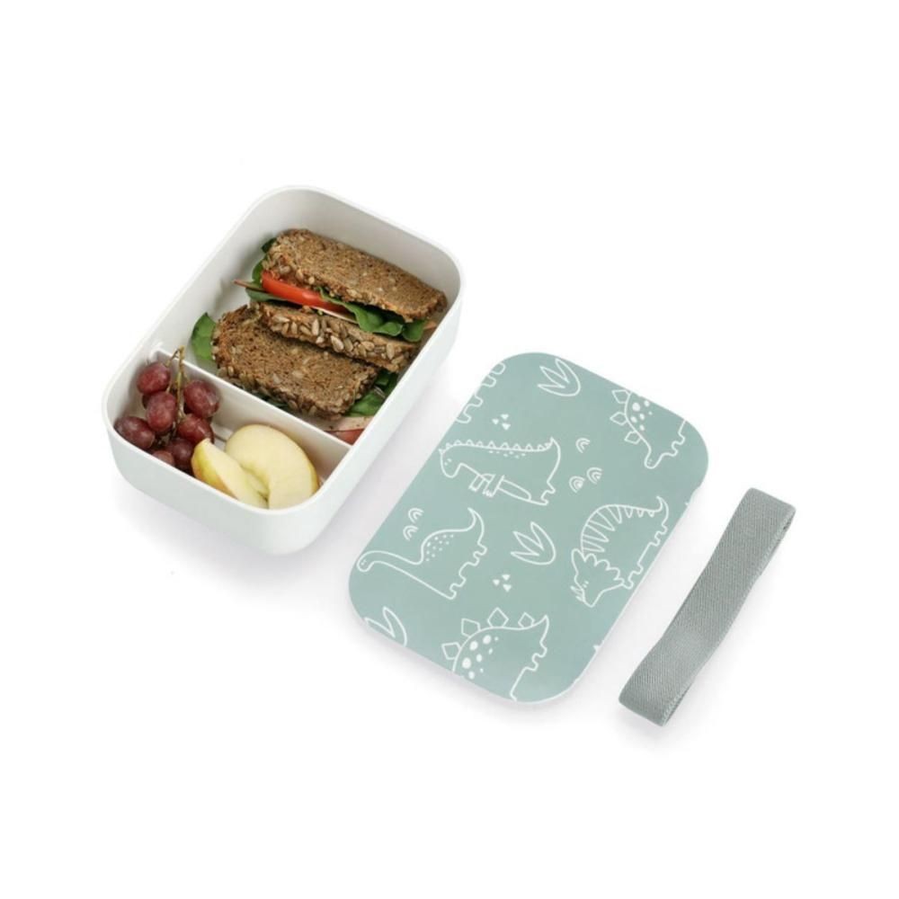 Cutie pentru sandwich, 750 ml, din plastic, alb/vernil Lunch box Dino Zeller