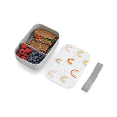 Cutie pentru sandwich,  750 ml, din plastic, gri/alb Lunch box Rainbow Zeller