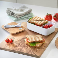 Cutie pentru sandwich, 750 ml, din plastic si bambus, alb Lunch box Zeller