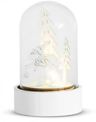 Decor de Craciun MagicHome Woodeco, Mos Craciun in sticla, LED, 5x10 cm