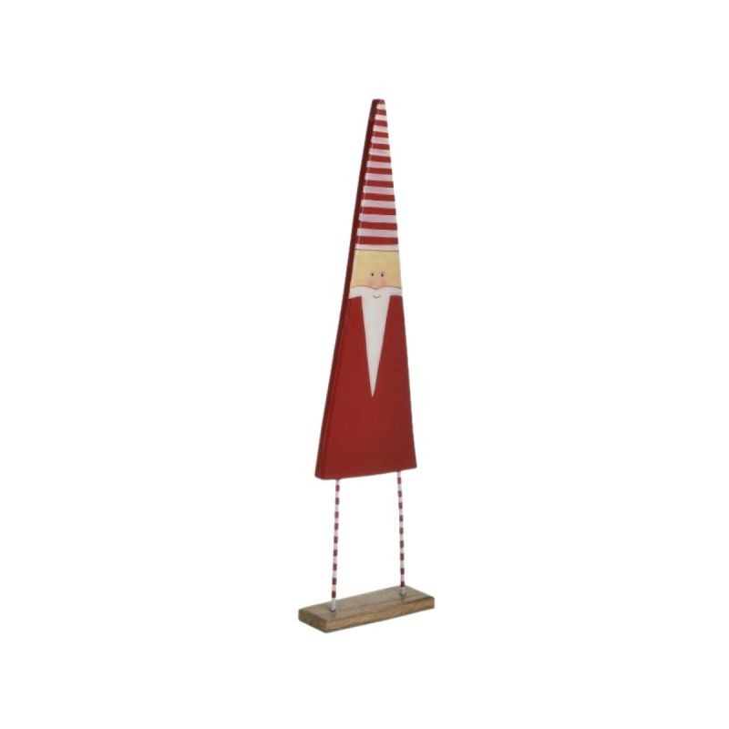 Decoratiune Craciun Statueta 17x6x65 cm, alb/rosu, lemn/metal