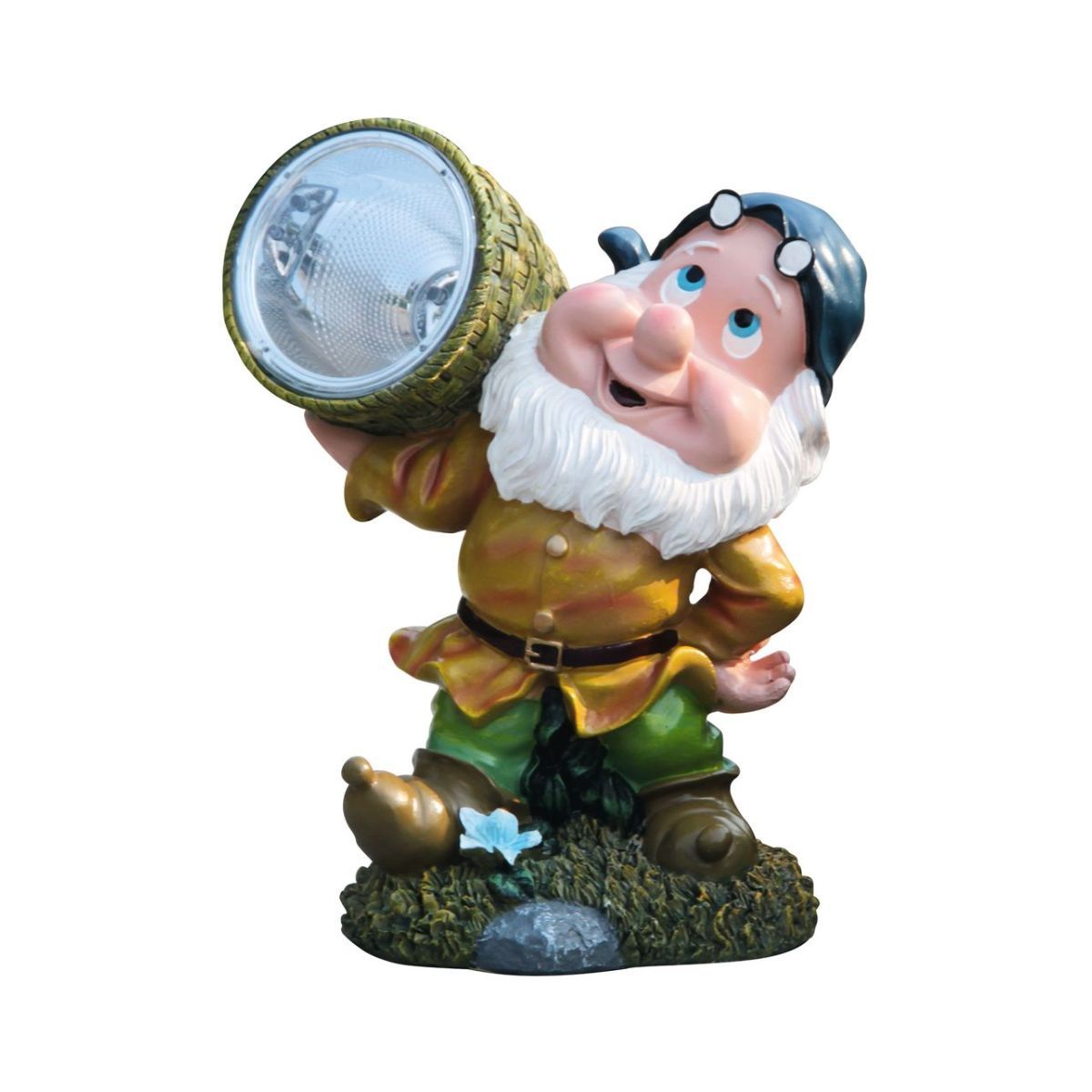 Decoratiune de gradina cu lampa solara cu 4 leduri, tip pitic, Strend Pro Gecco, 20x15x25 cm, din ceramica, multicolora