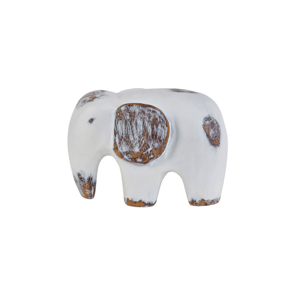 Decoratiune elefant alb din polirasina 9 cm Yazhi