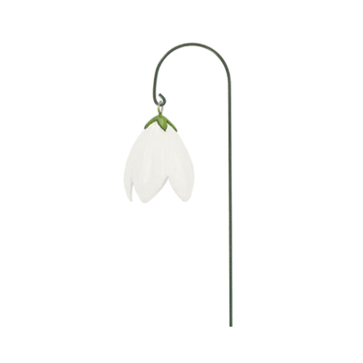 Decoratiune pentru ghiveci, alba, din polirasina si fier, 38 cm Blossom