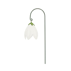 Decoratiune pentru ghiveci, alba, din polirasina si fier, 38 cm Blossom