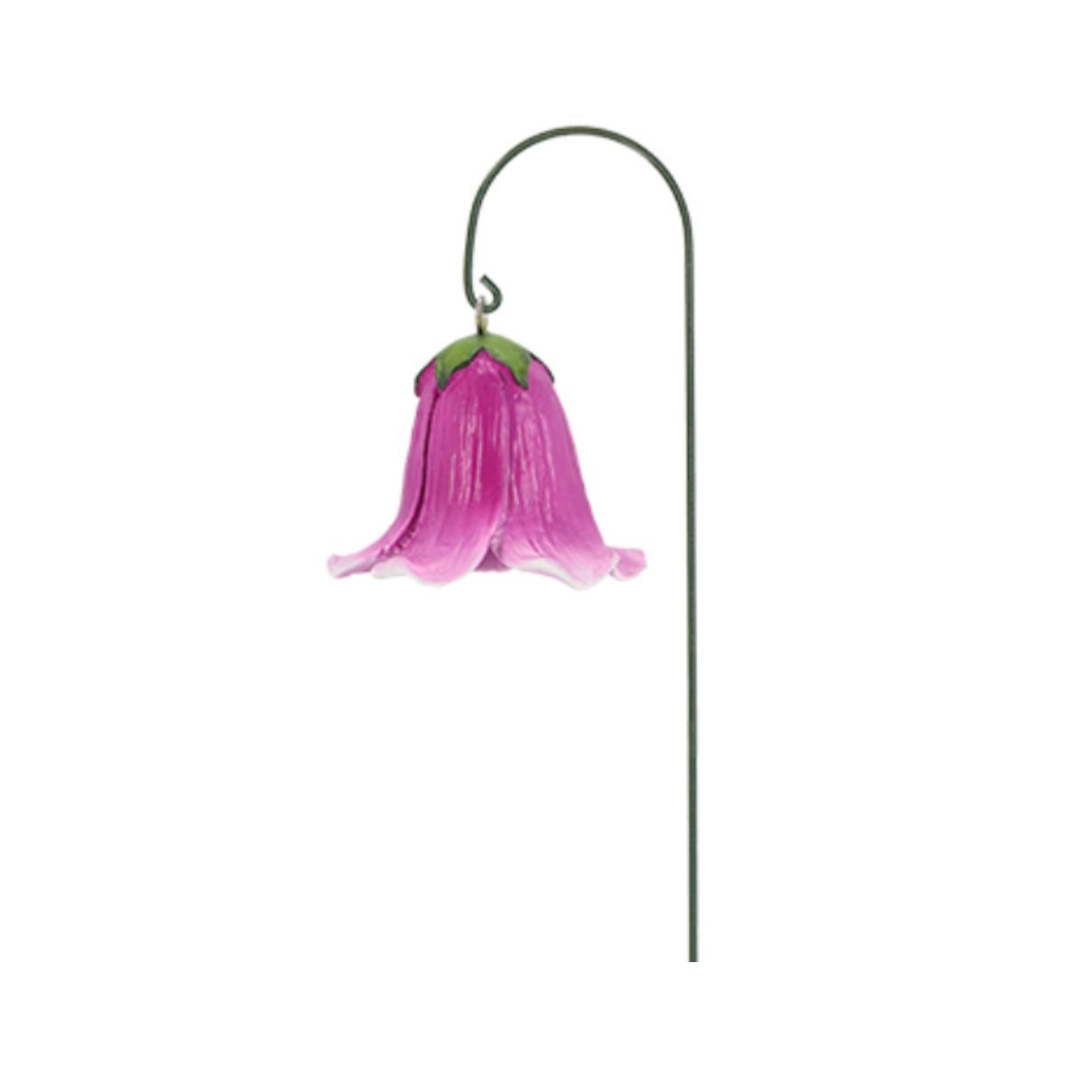 Decoratiune pentru ghiveci, roz, din polirasina si fier, 38 cm Blossom