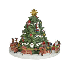 Decoratiune verde din polirasina 15 cm XMAS Tree Motion Inart