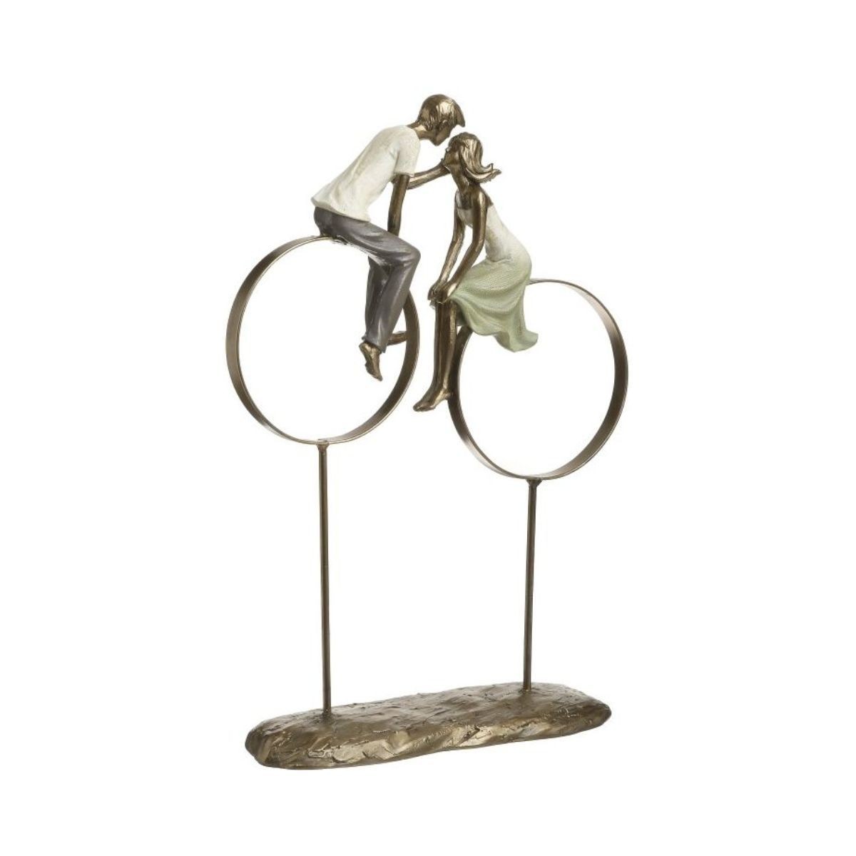 Decoratiune aurie din polirasina Cuplu pe bicicleta 24X8X35 Inart