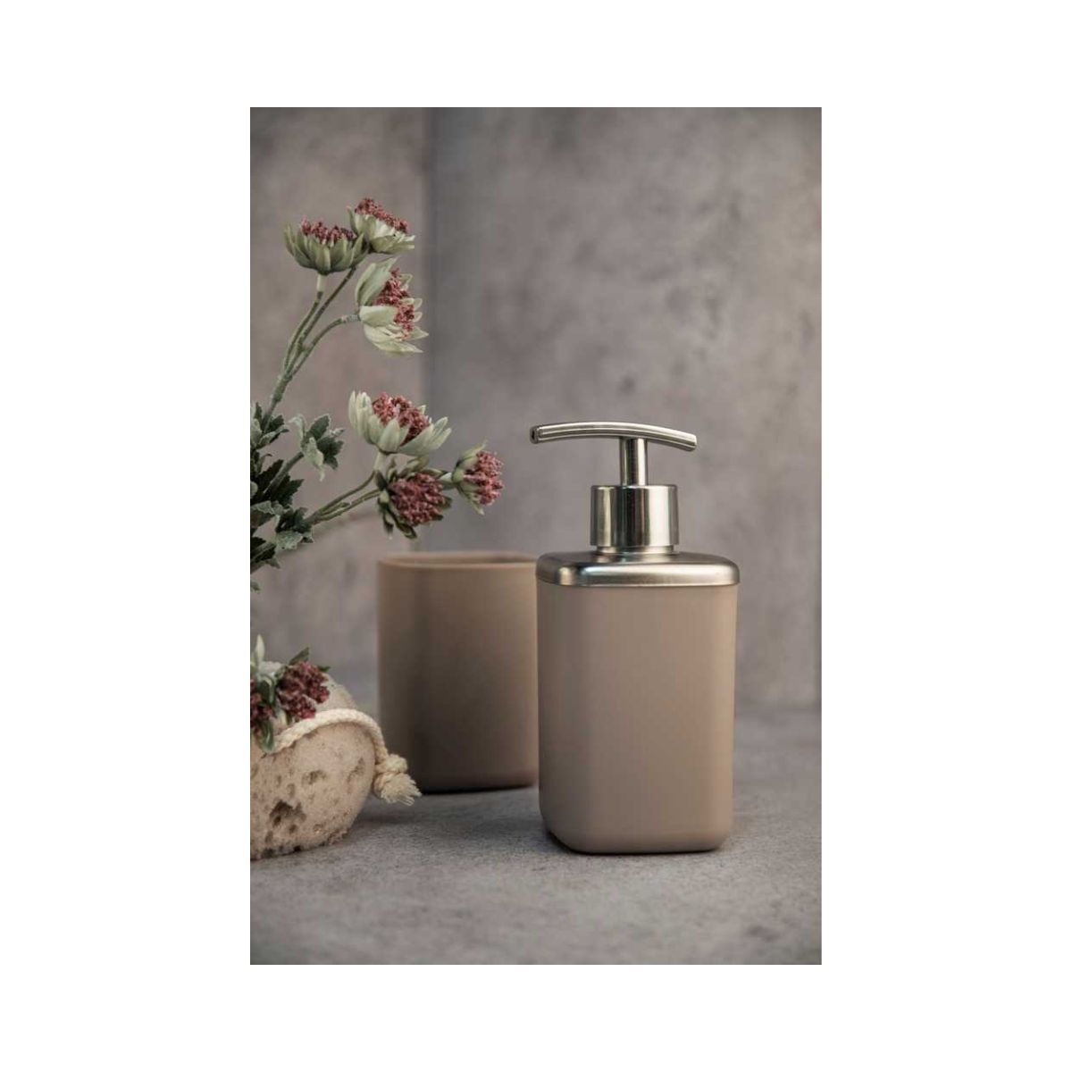 Dispenser pentru sapun lichid, taupe, din plastic termoplastic, Barcelona Wenko