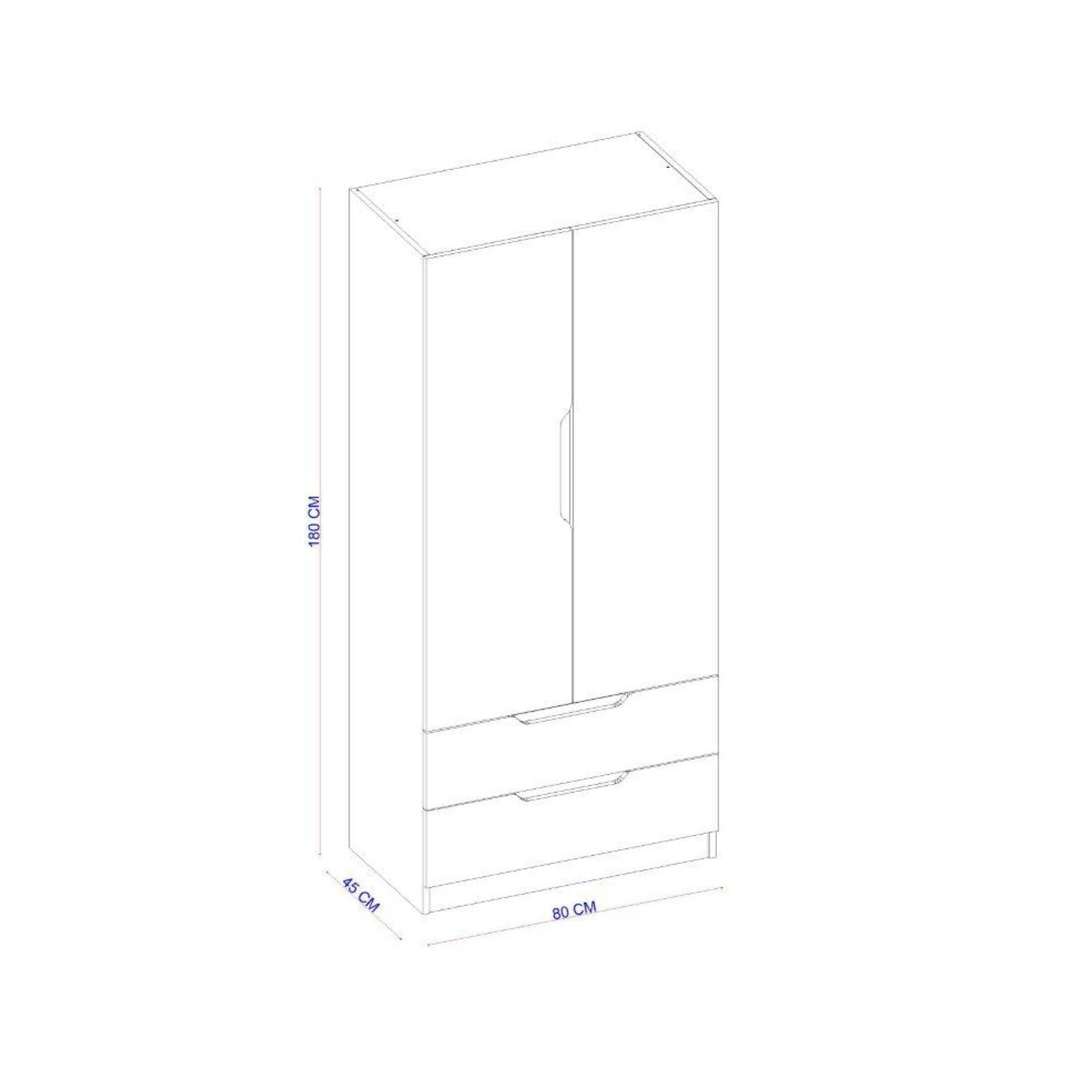 Dulap alb din PAL melaminat 80x180x45 cm Fulya Ipar