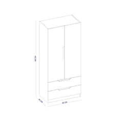 Dulap alb din PAL melaminat 80x180x45 cm Fulya Ipar