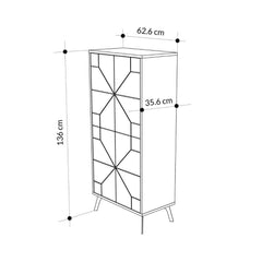 Dulap alb din PAL melaminat 136 cm Dune Decortie