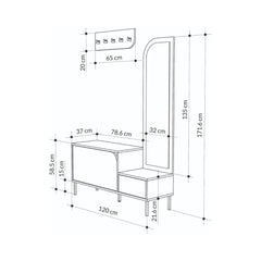 Dulap de pantofi alb din PAL melaminat 112x172 cm Mila Decortie