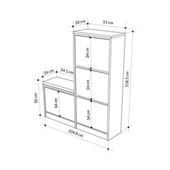 Dulap de pantofi gri retro din PAL melaminat 105x118 cm Dude Decortie