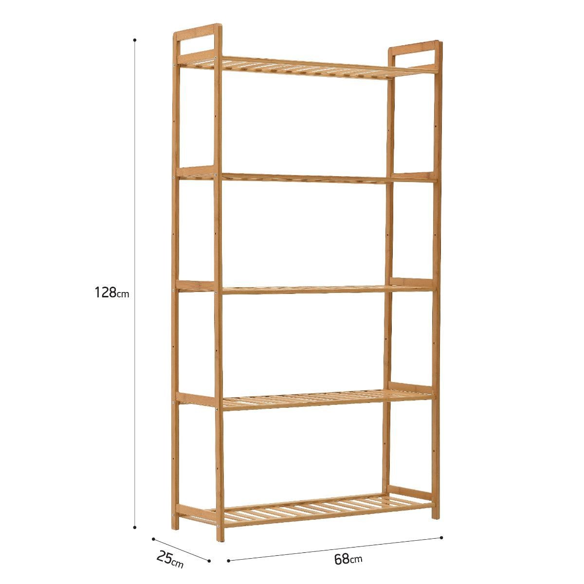 Etajera cu 5 rafturi din bambus 128x68x25 cm