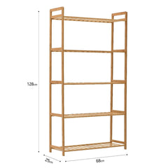 Etajera cu 5 rafturi din bambus 128x68x25 cm