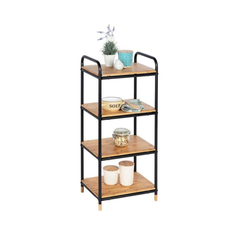 Etajera din bambus si metal 42 x 94,5 x 33,5 cm Loft Wenko