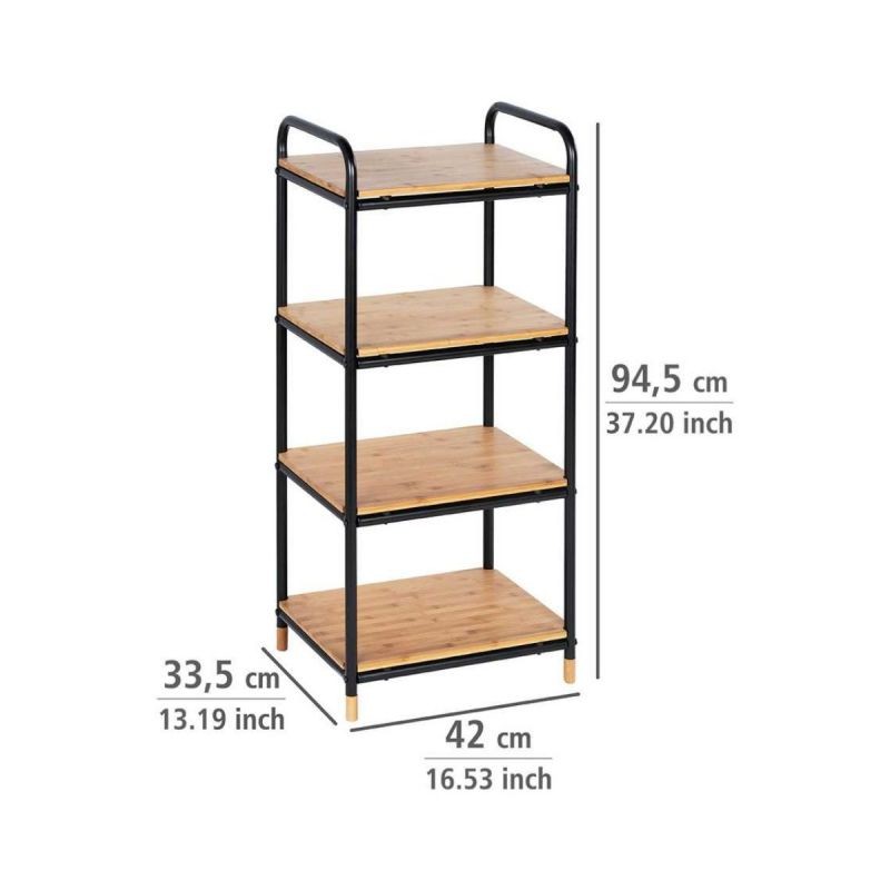 Etajera din bambus si metal 42 x 94,5 x 33,5 cm Loft Wenko