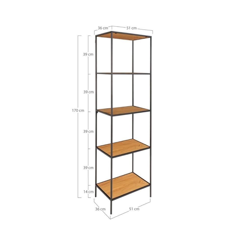 Etajera maro/negru din otel si PAL melaminat 170 cm Vita House Nordic