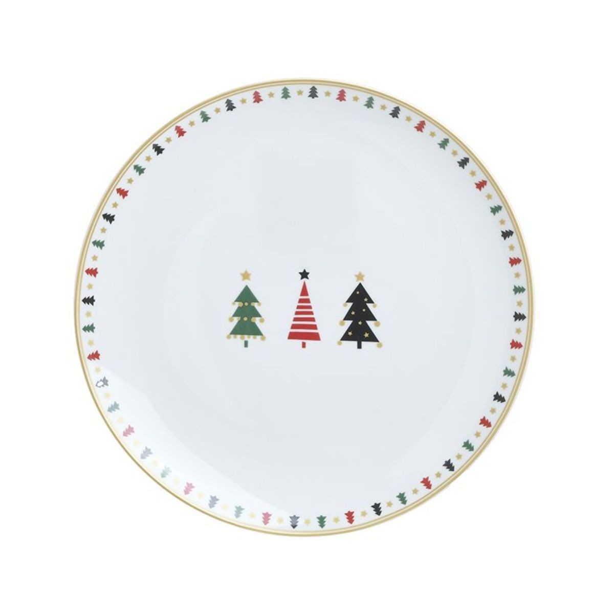Farfurie multicolora din portelan Trees Ø26 cm Inart