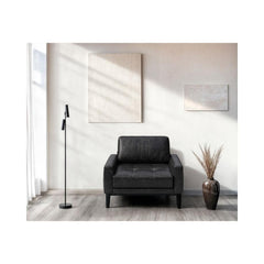 Fotoliu negru-vintage piele naturala Musso Tufted Mesonica