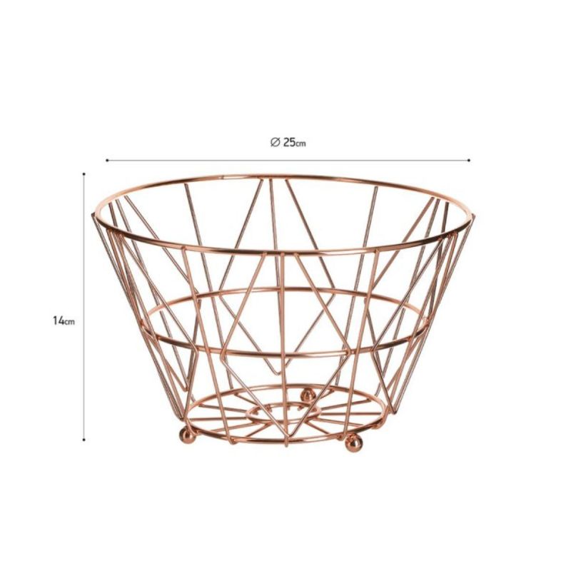 Fructiera metalica aramie 25 cm diametru, 14 cm inaltime